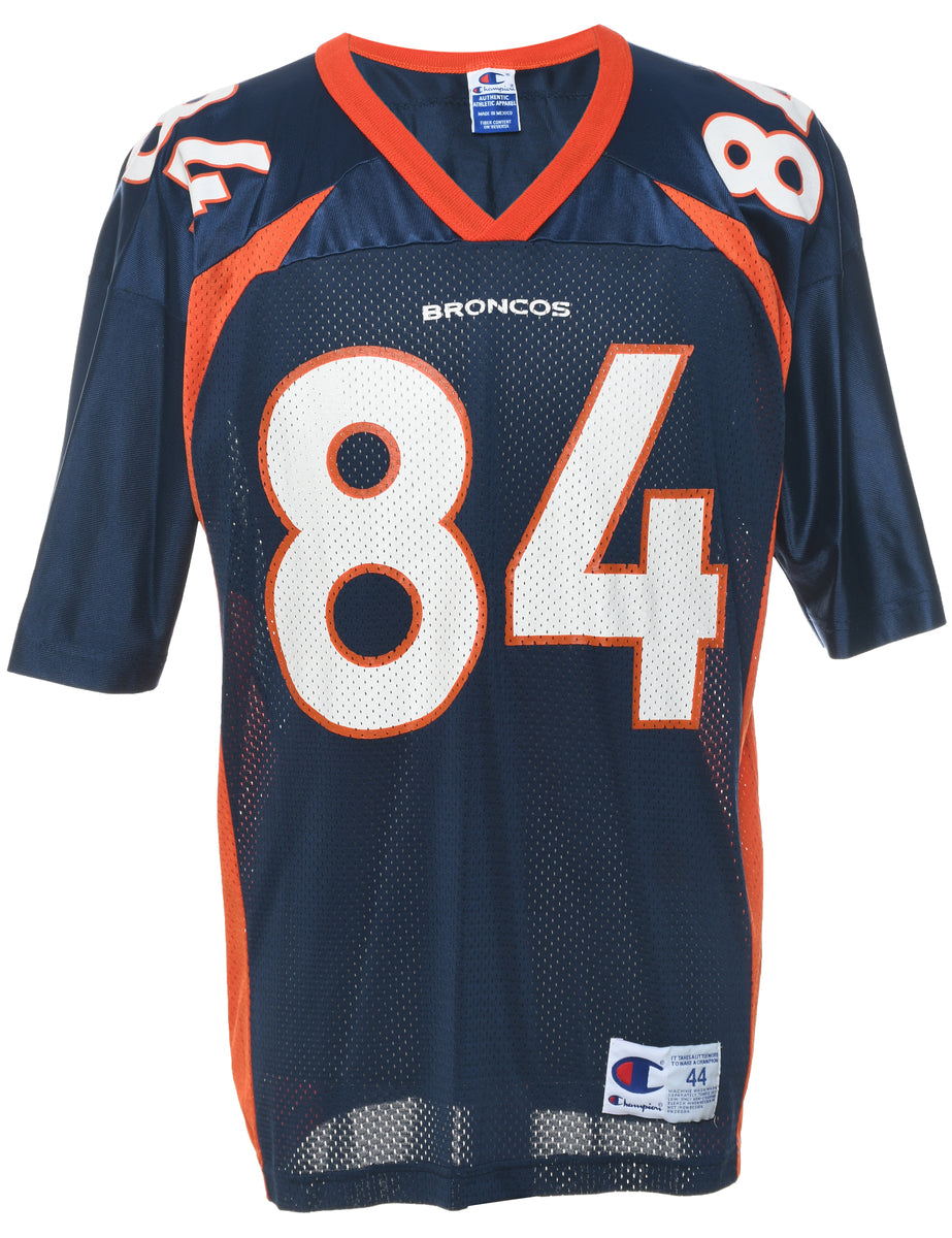 Unisex Champion Champion Broncos Printed T shirt Blue XL Beyond Retro
