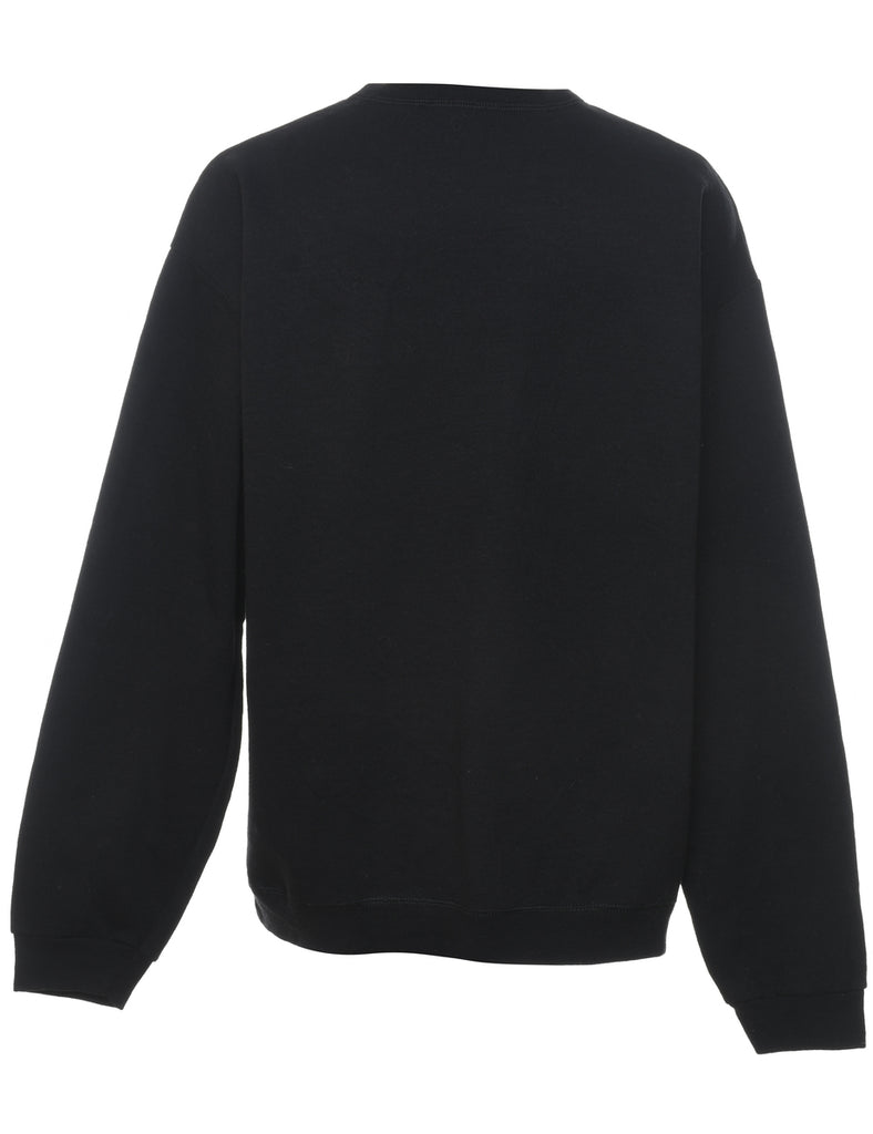 Festive Season Black Printed Christmas Sweatshirt - L