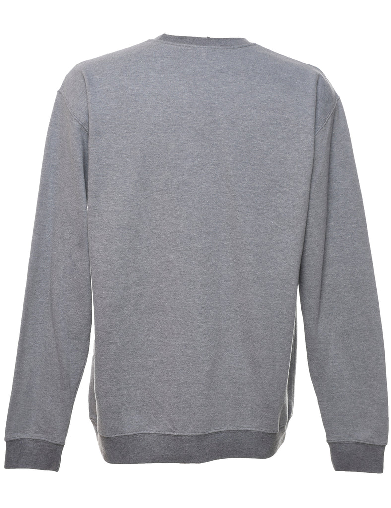 Festive Season Grey Printed Christmas Sweatshirt - M