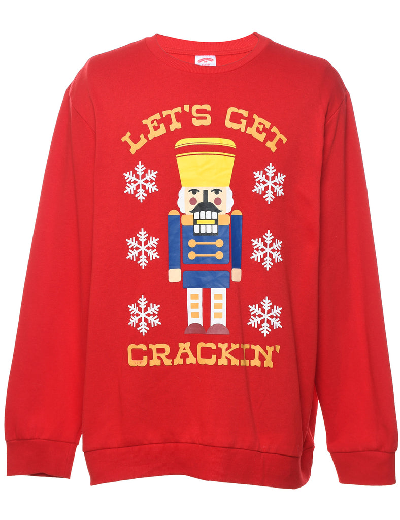 Festive Season Red Christmas Sweatshirt - XL
