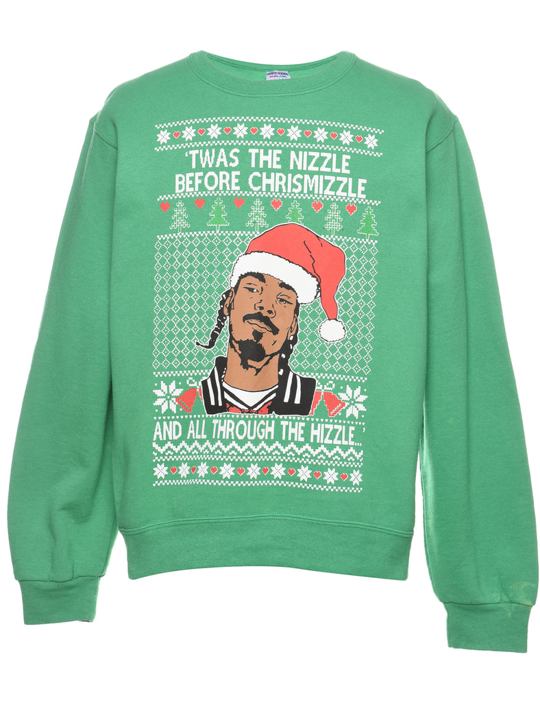 Green Snoop Dogg Printed Sweatshirt  - S