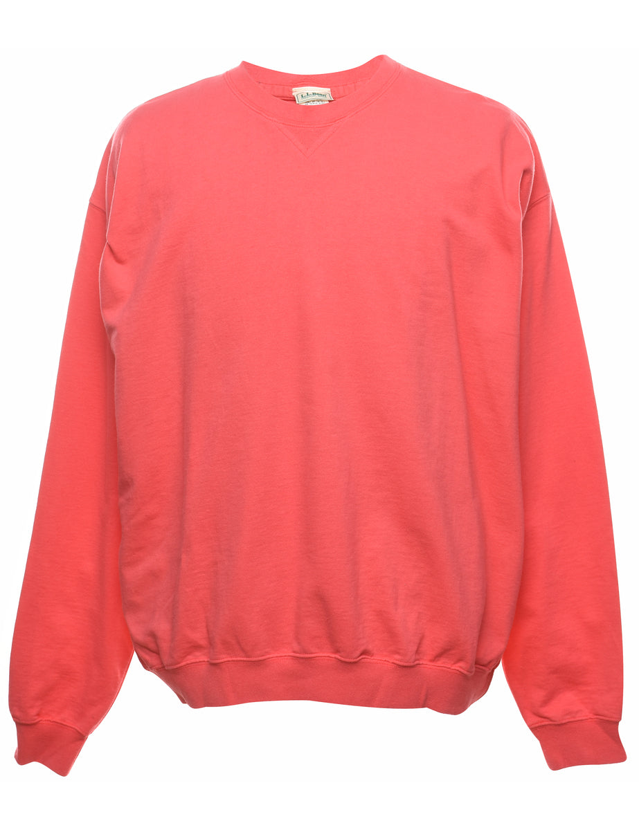 L.L. Bean Plain Salmon Pink Sweatshirt XL