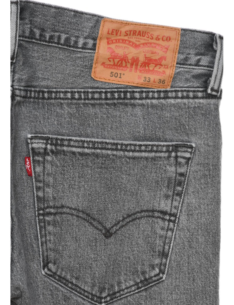Levi's Grey Distressed 501 Jeans - W33 L36