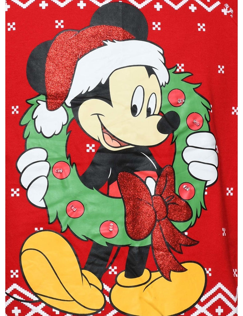 Light Up Mickey Mouse Christmas Sweatshirt - S