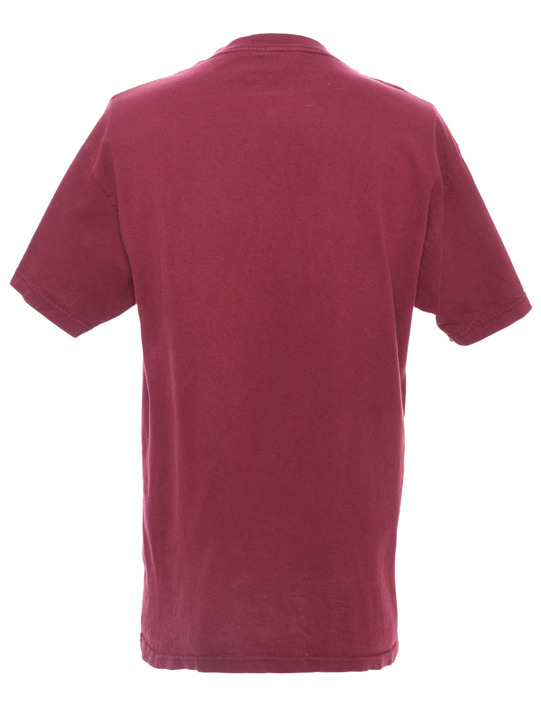 Maroon Plain T-shirt - L