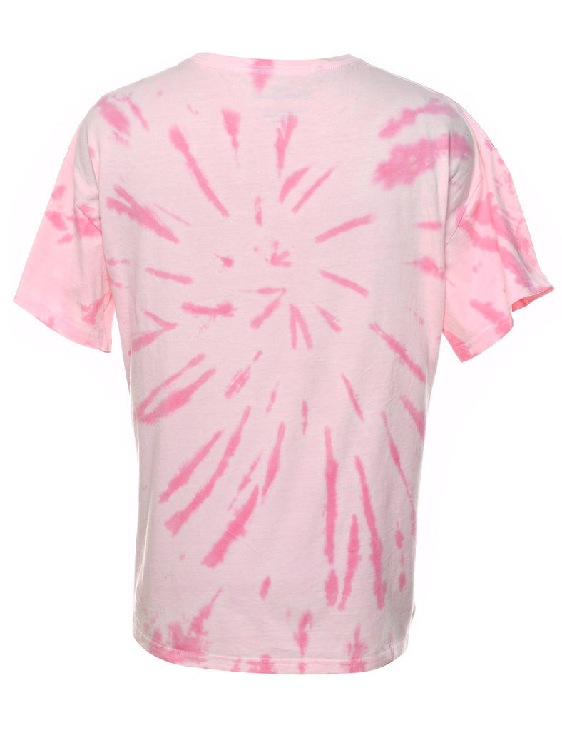 Pale Pink & White Rolling Stones Tie Dye T-shirt - S