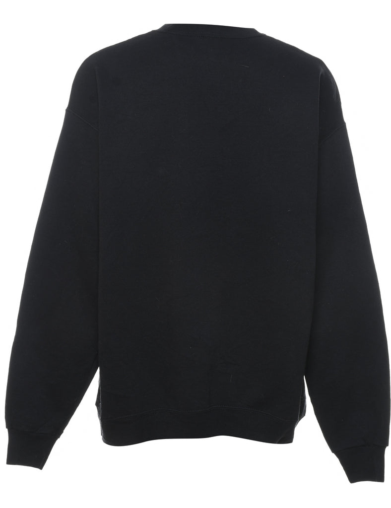 Printed Black Christmas Sweatshirt - L