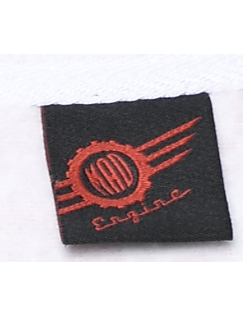 Reindeer Design Red & White Christmas Sweatshirt - L