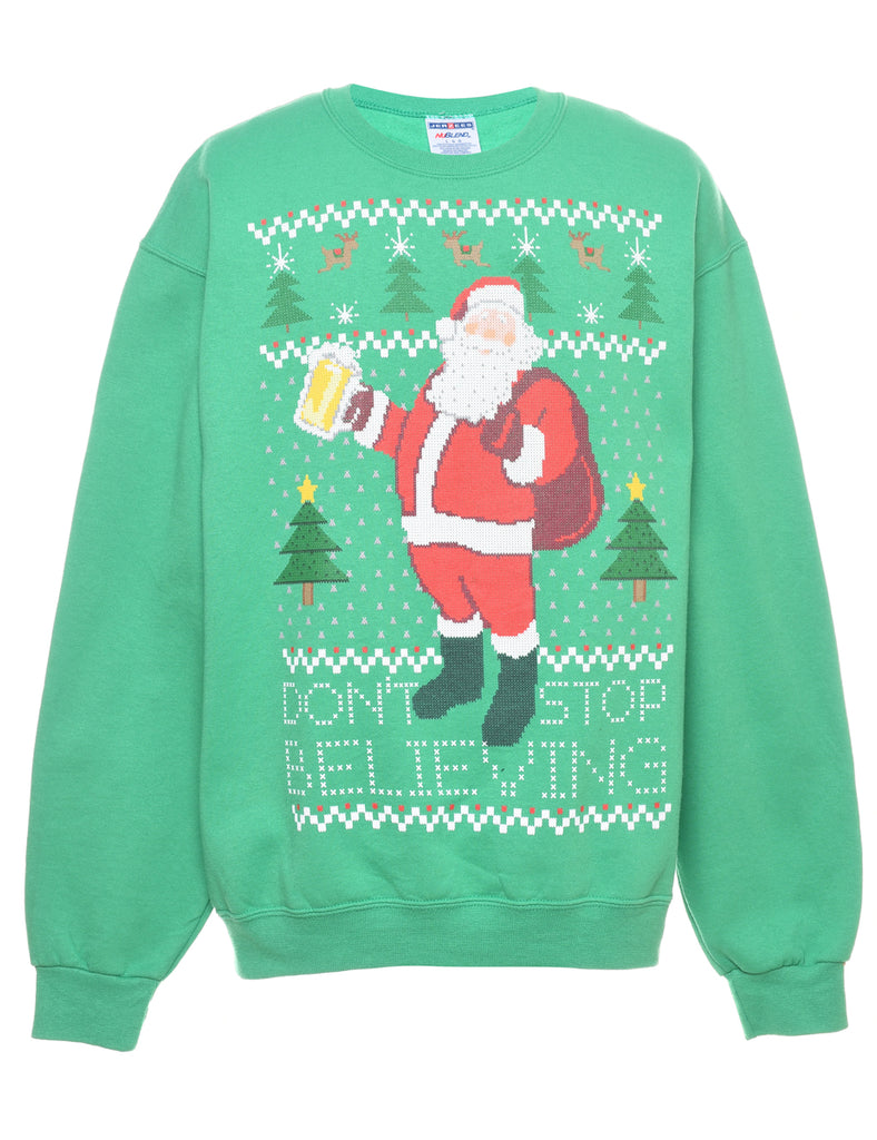 Santa Claus Christmas Sweatshirt - L