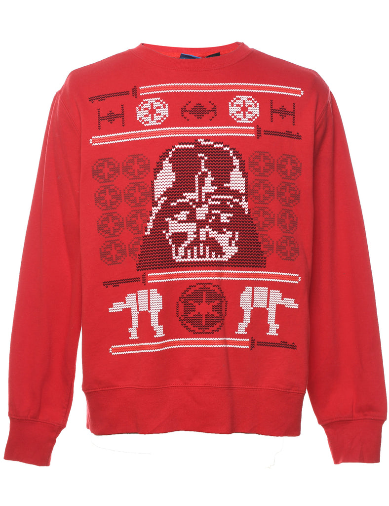 Star Wars Design Red Christmas Sweatshirt - M