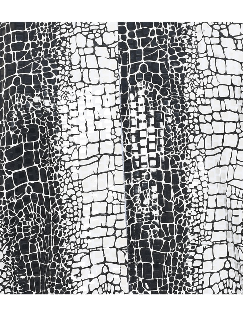 1990s Black & White Snakeskin Evening Jacket - L
