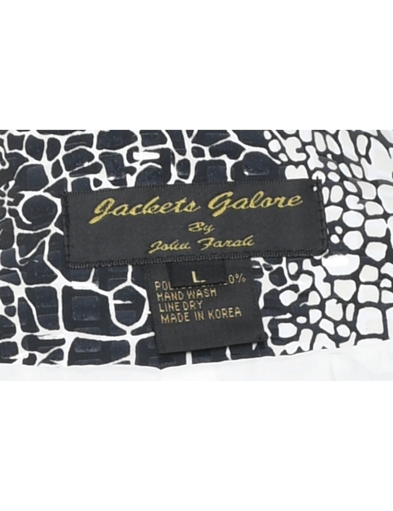 1990s Black & White Snakeskin Evening Jacket - L