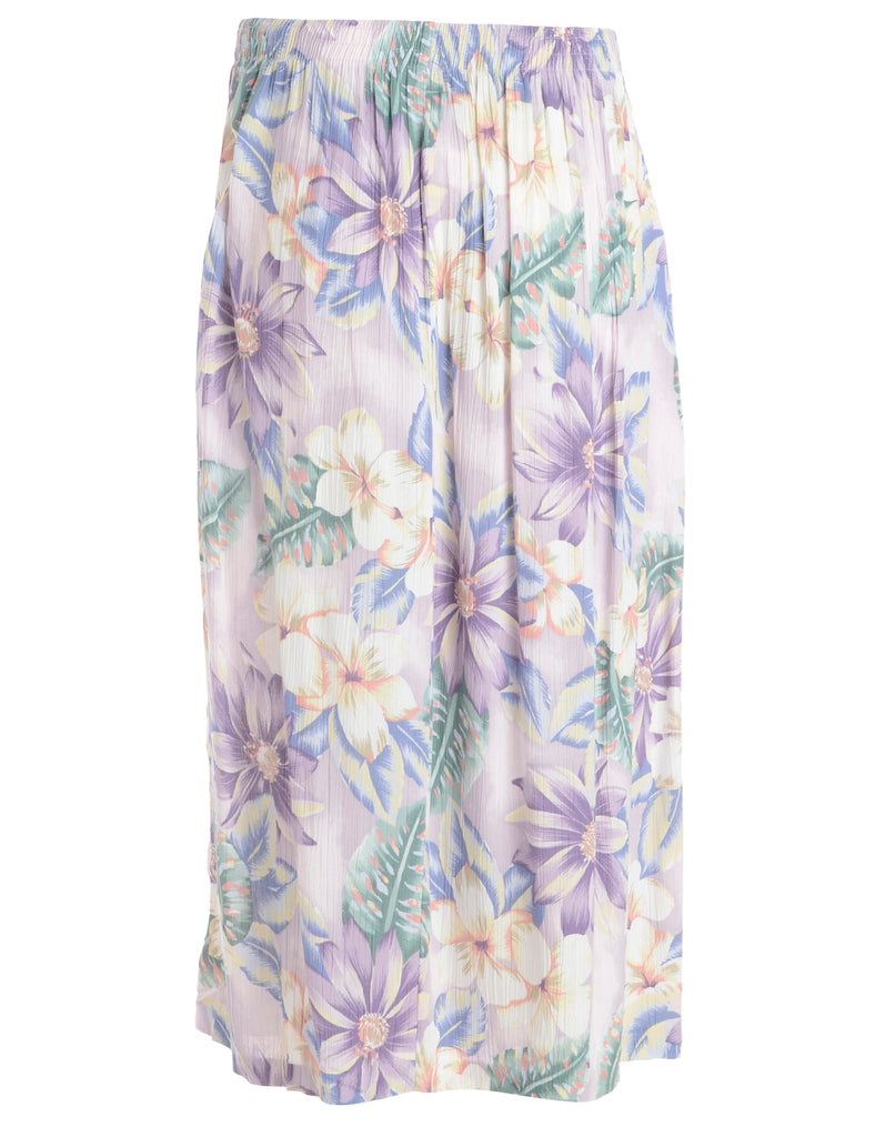 1990s Floral Pattern Skirt - M