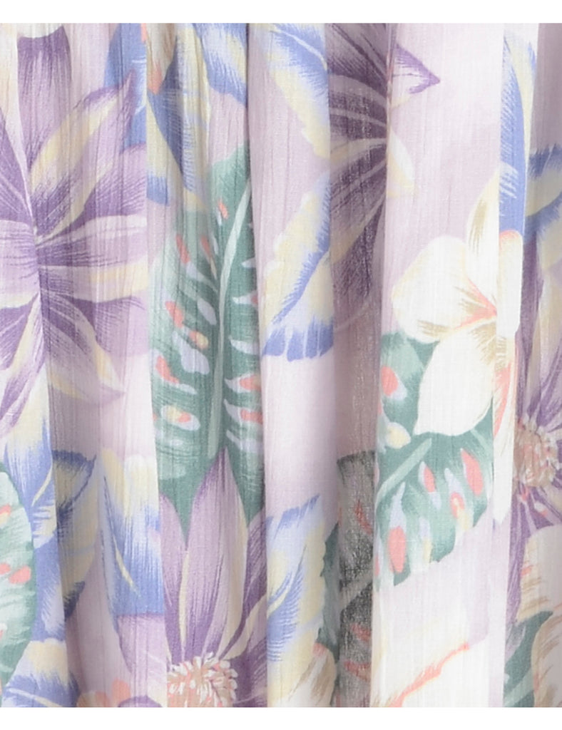 1990s Floral Pattern Skirt - M