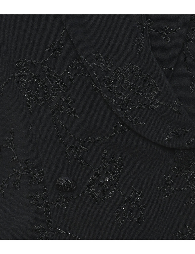 Beaded Black Sparkly Evening Jacket - L