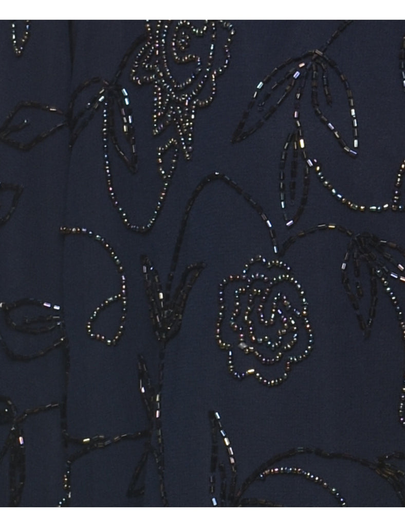 Beaded Navy Evening Jacket - M