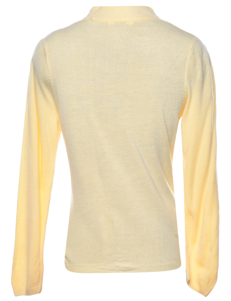 Beaded Pale Yellow Jumper - M