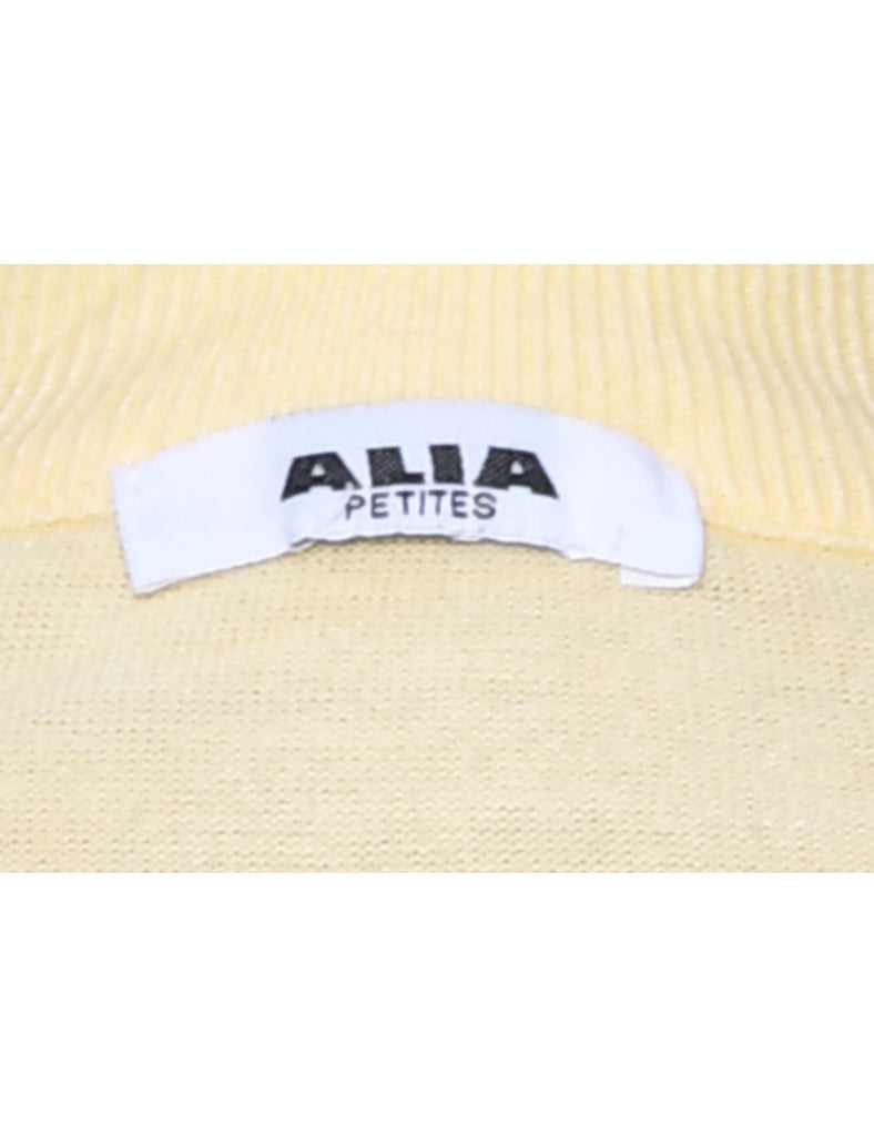 Beaded Pale Yellow Jumper - M