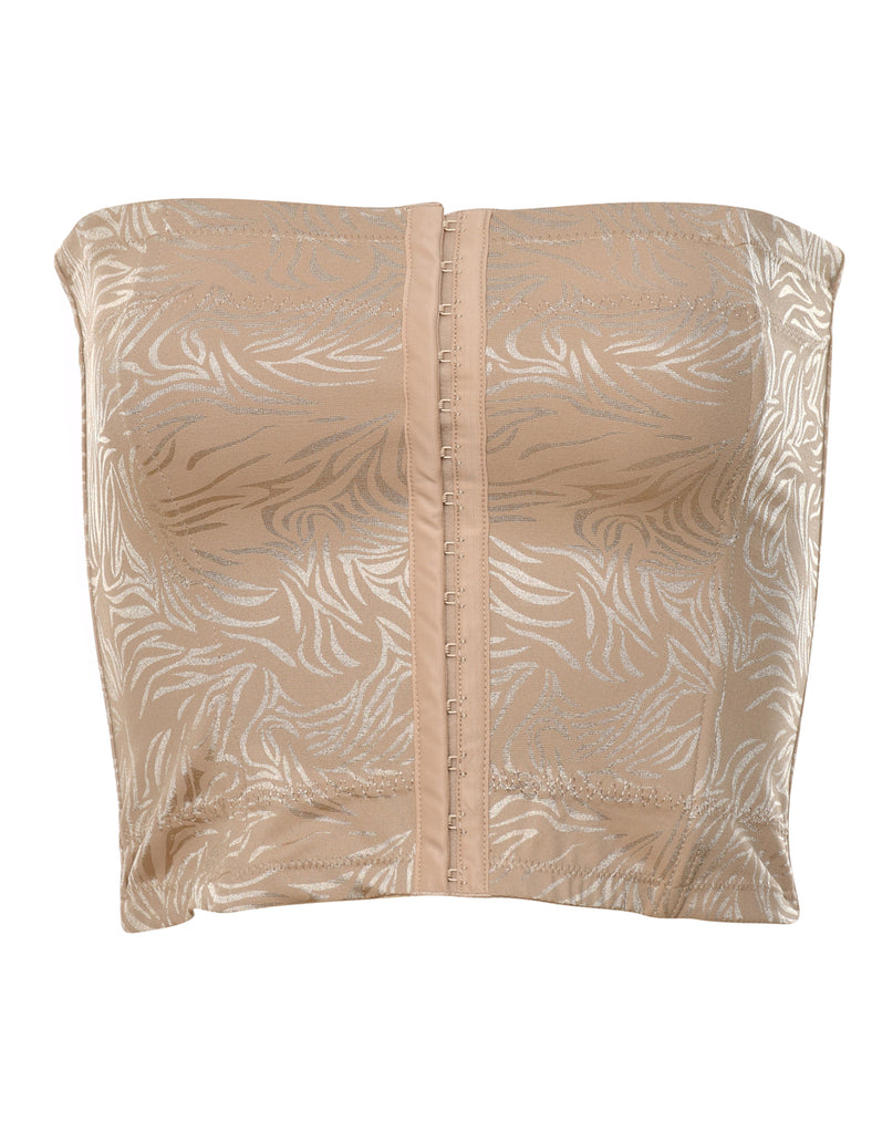 Beige Leafy Print Corset - S