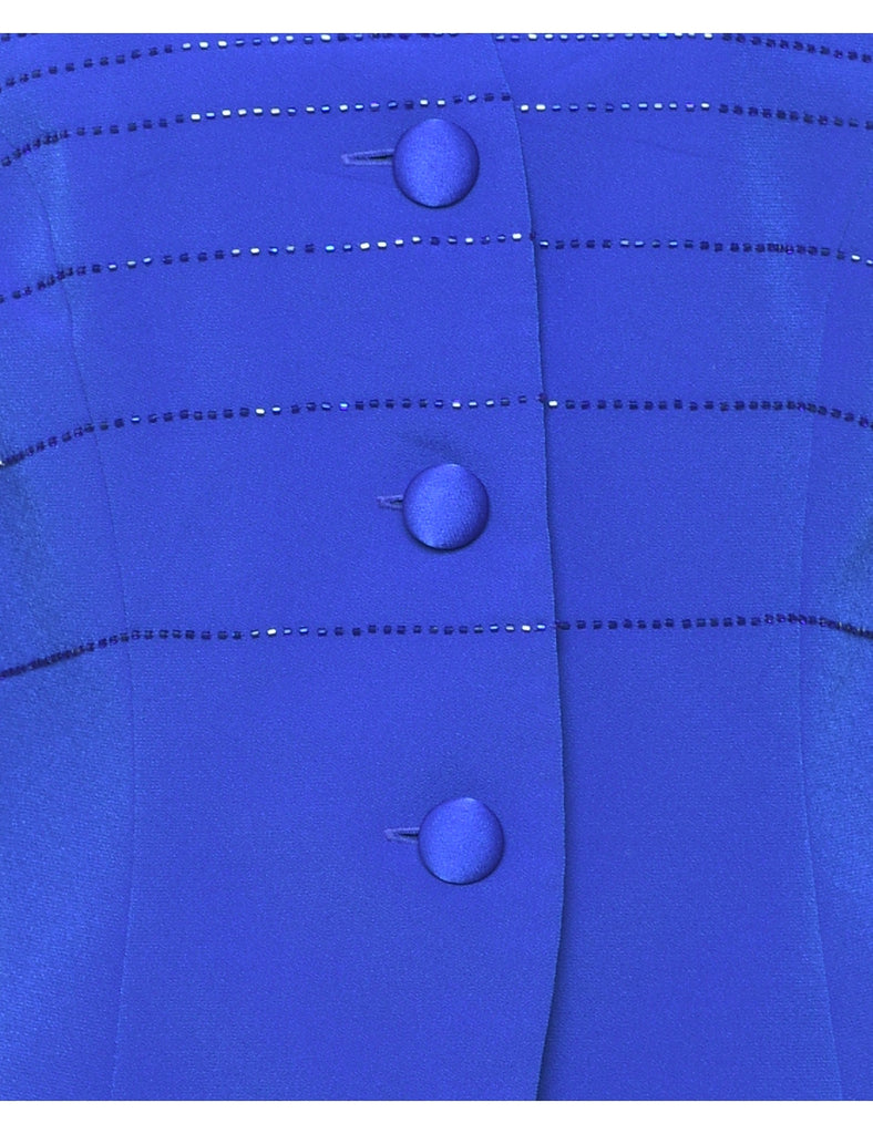Blue 1980s Sparkly Jacket - M