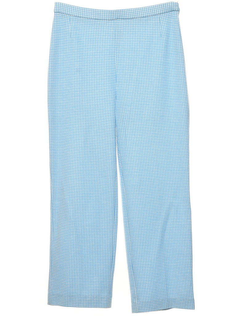 Blue & White Dogtooth Trousers - W32 L28