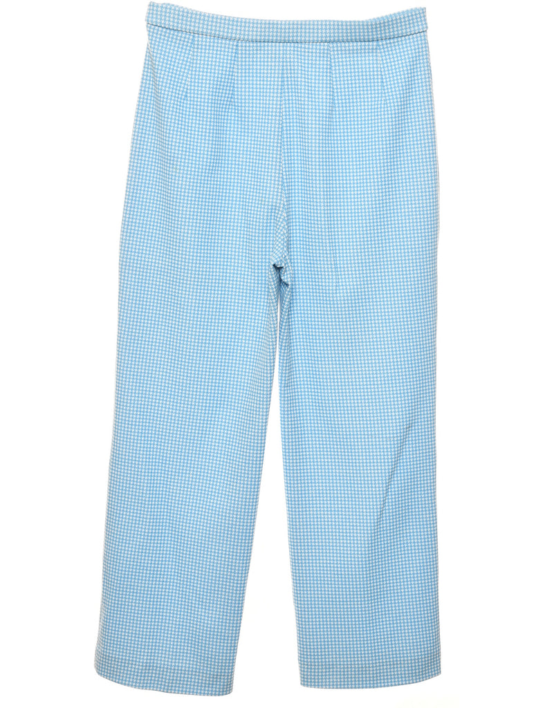 Blue & White Dogtooth Trousers - W32 L28