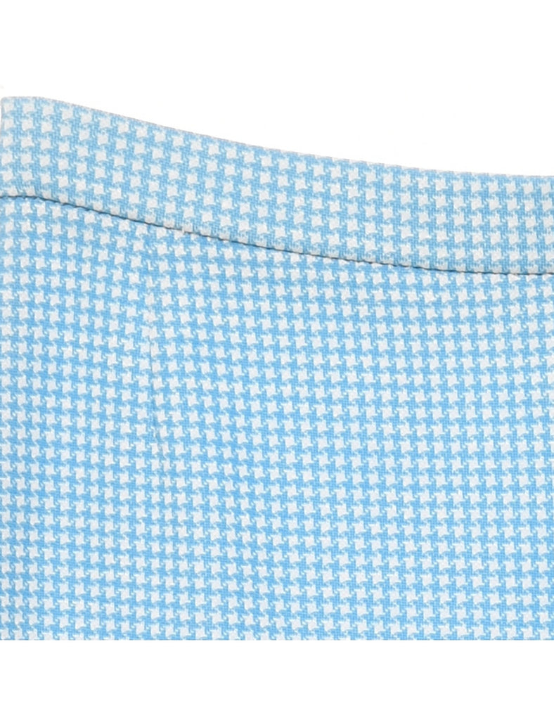 Blue & White Dogtooth Trousers - W32 L28