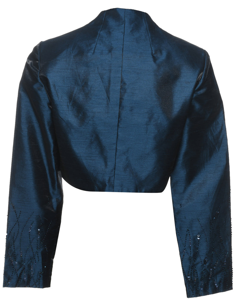 Bolero Navy Metallic Evening Jacket - M