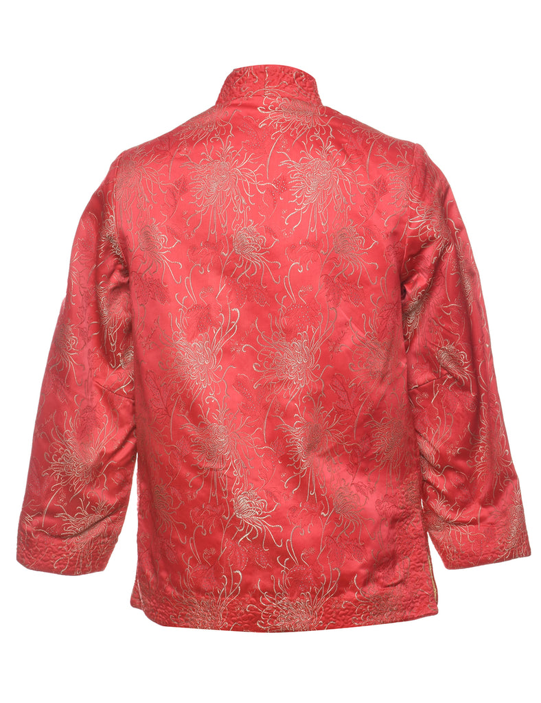 Brocade Design Red Traditional Evening Jacket - L