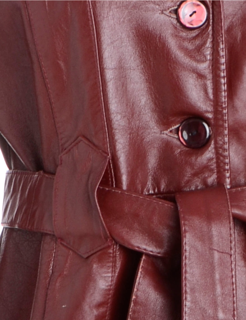 Beyond Retro Label Button Front Leather Jacket