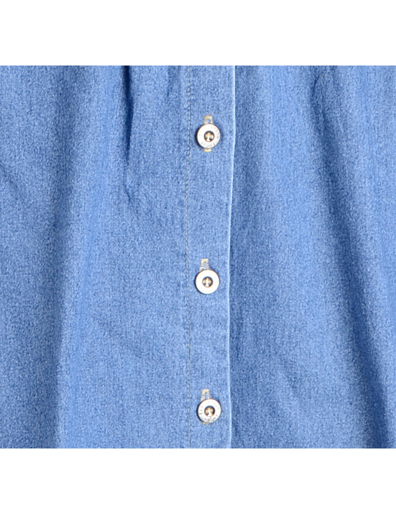 Beyond Retro Label Button Through Denim Skirt