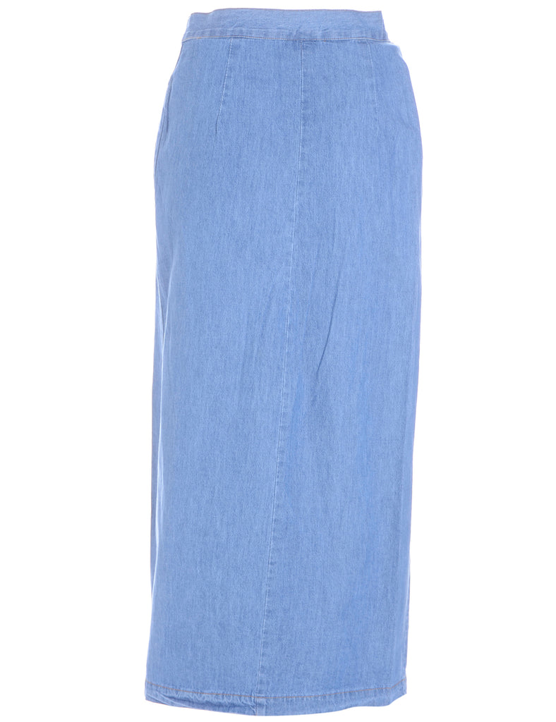 Beyond Retro Label Button Through Midi Skirt