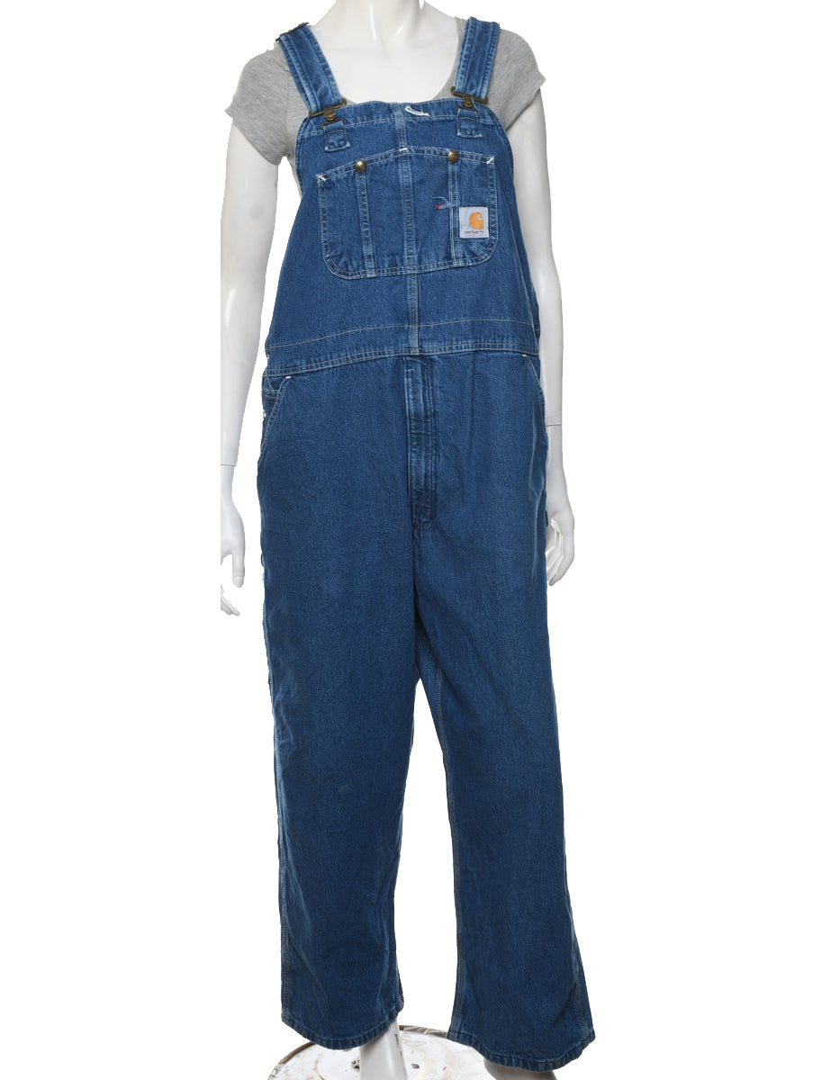 Carhartt Medium Wash Classic Workwear Dungarees W44 L27