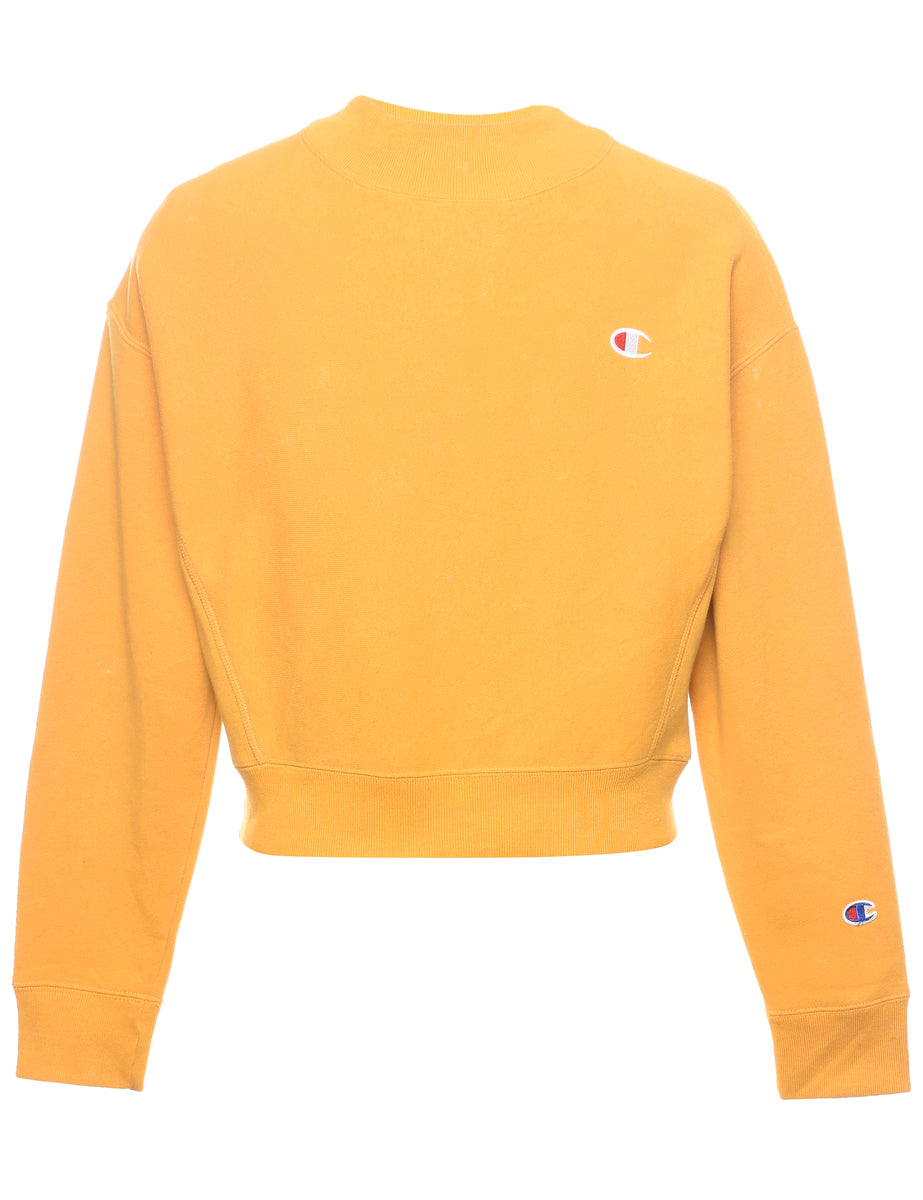 Champion Reverse Weave Plain Yellow Sweatshirt S