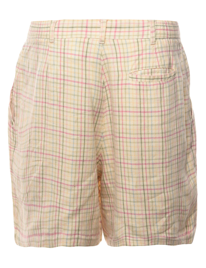 Checked Cream Shorts - W30 L5