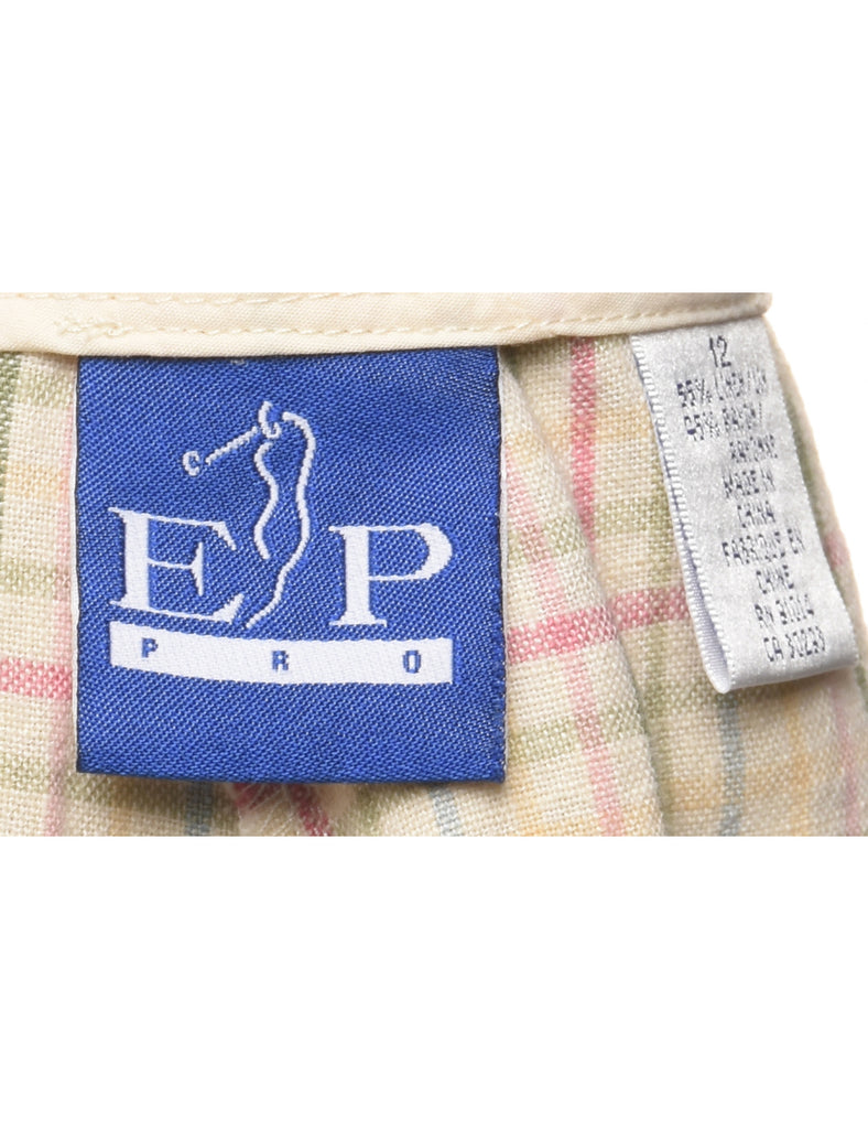 Checked Cream Shorts - W30 L5