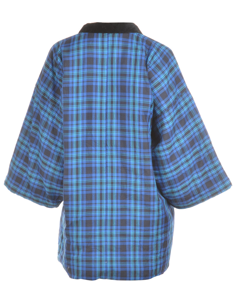 Beyond Retro Label Checked Cropped Kimono