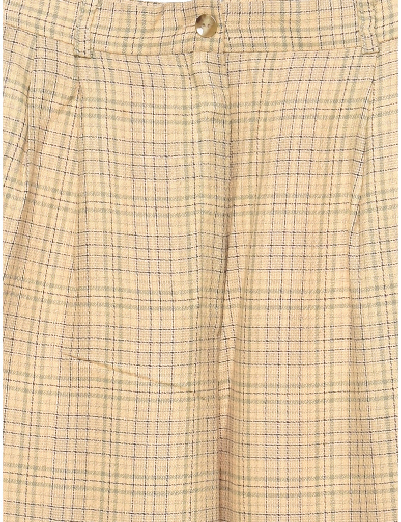 Checked Pale Yellow Tapered Trousers - W28 L32