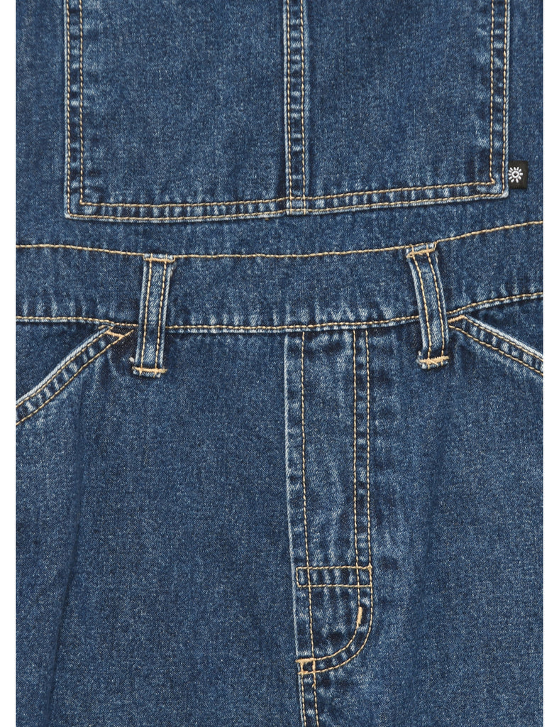Dark Wash Cropped Dungarees - W34 L3