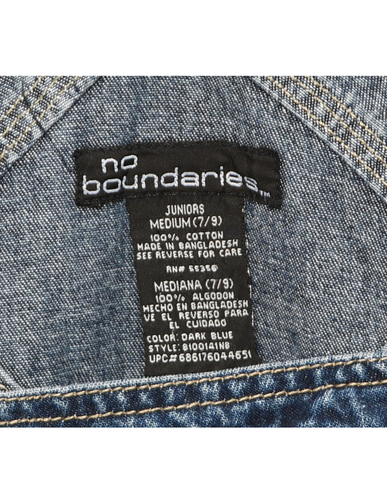 Dark Wash Cropped Dungarees - W34 L3