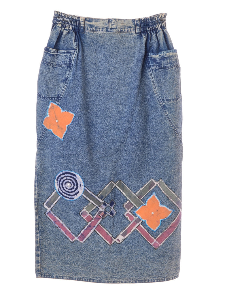 Beyond Retro Label Denim Midi Skirt