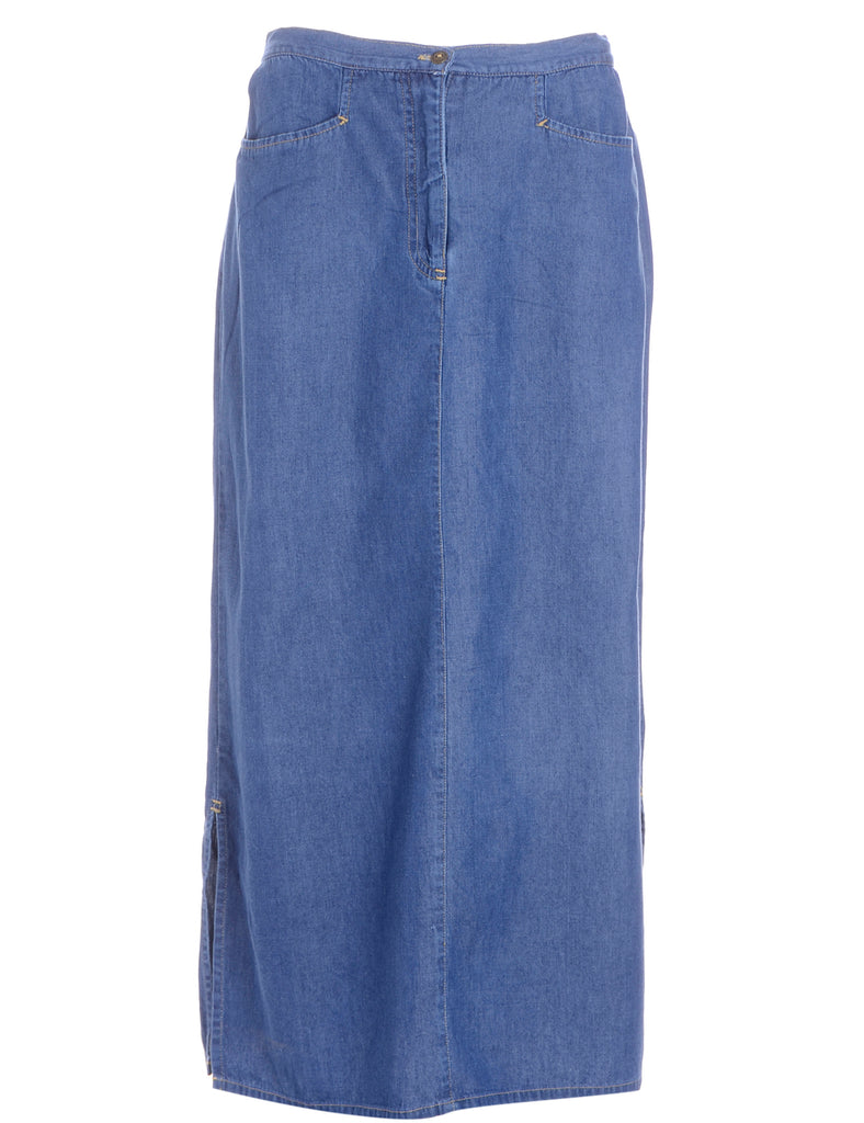 Beyond Retro Label Denim Midi Skirt