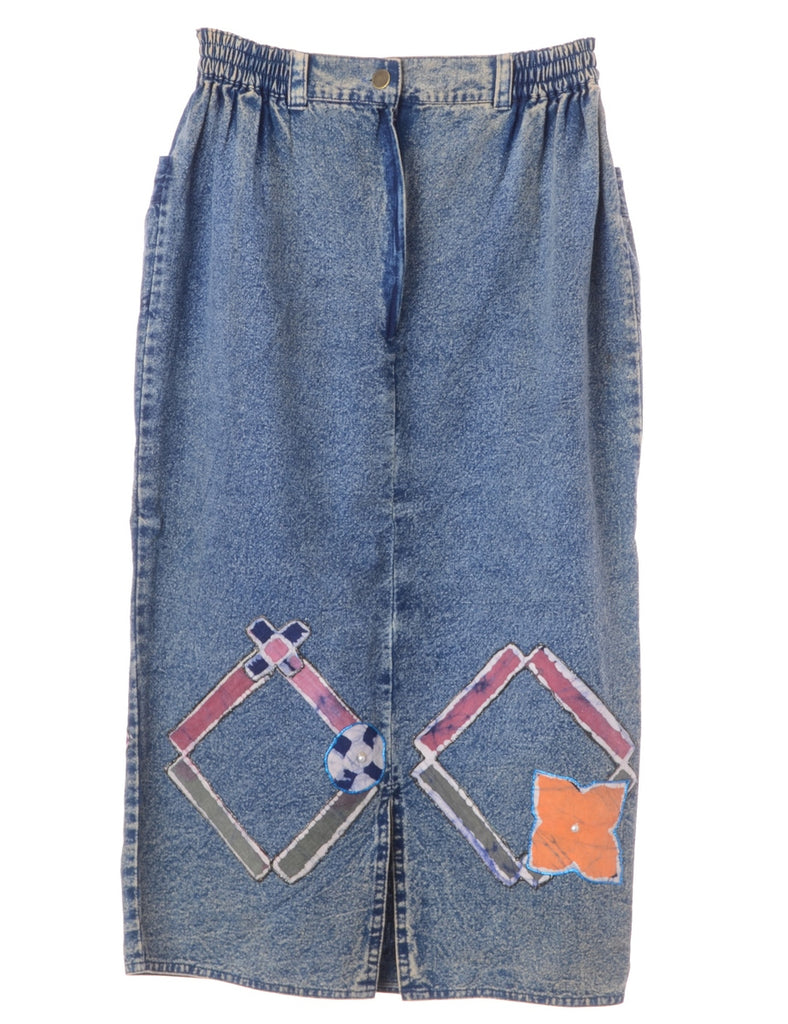 Beyond Retro Label Denim Midi Skirt