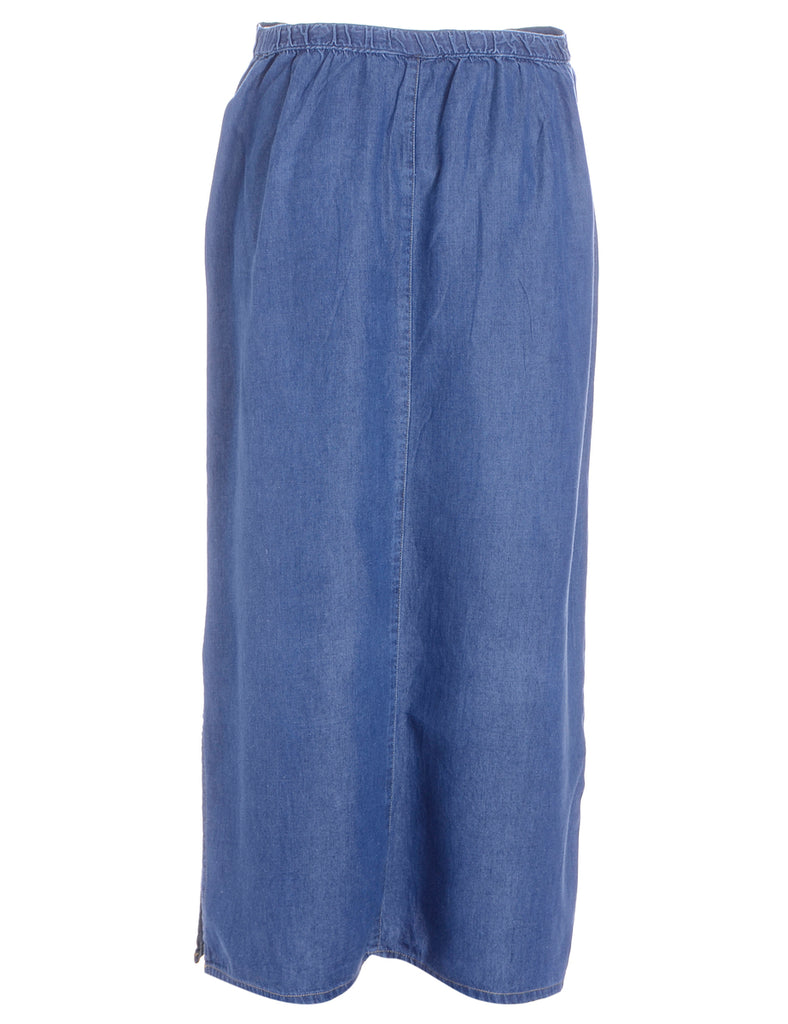 Beyond Retro Label Denim Midi Skirt