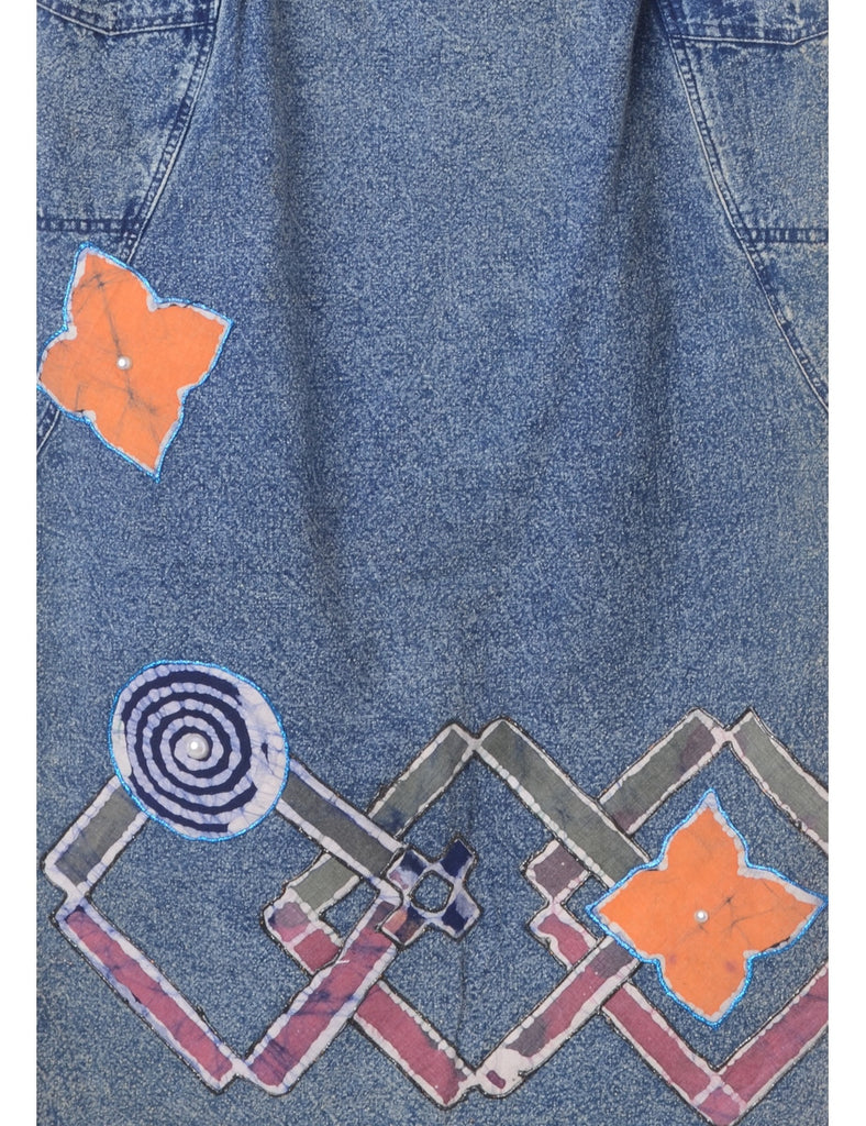 Beyond Retro Label Denim Midi Skirt