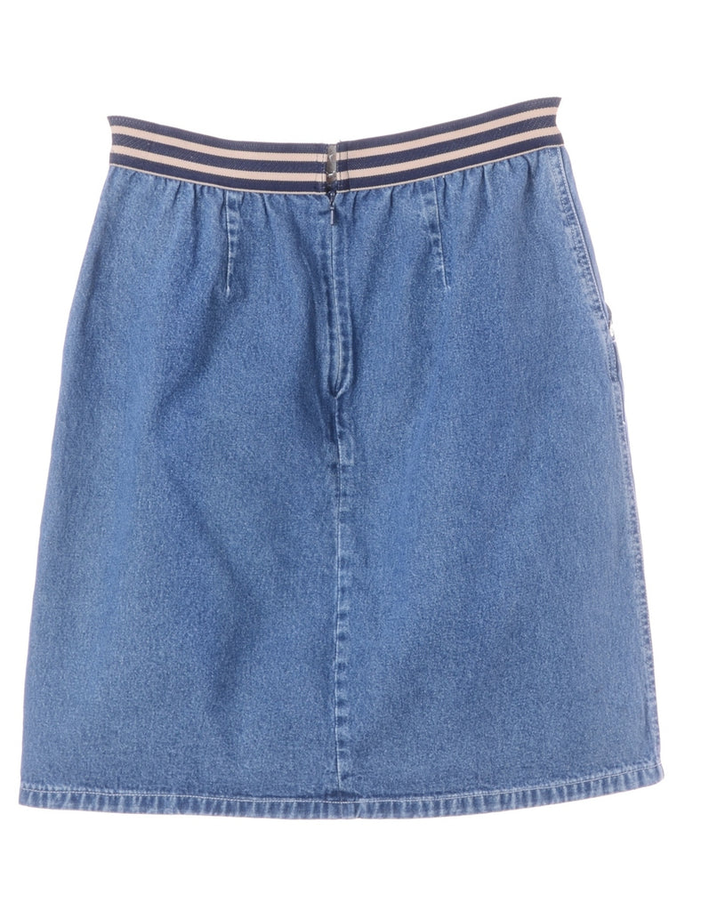 Beyond Retro Label Denim Mini Skirt