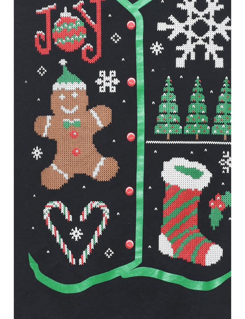 Festive Print Christmas Sweatshirt - M