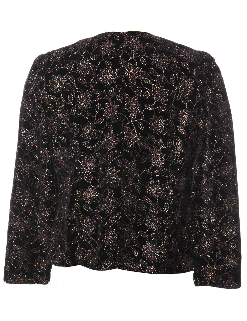 Floral Pattern Evening Jacket - M
