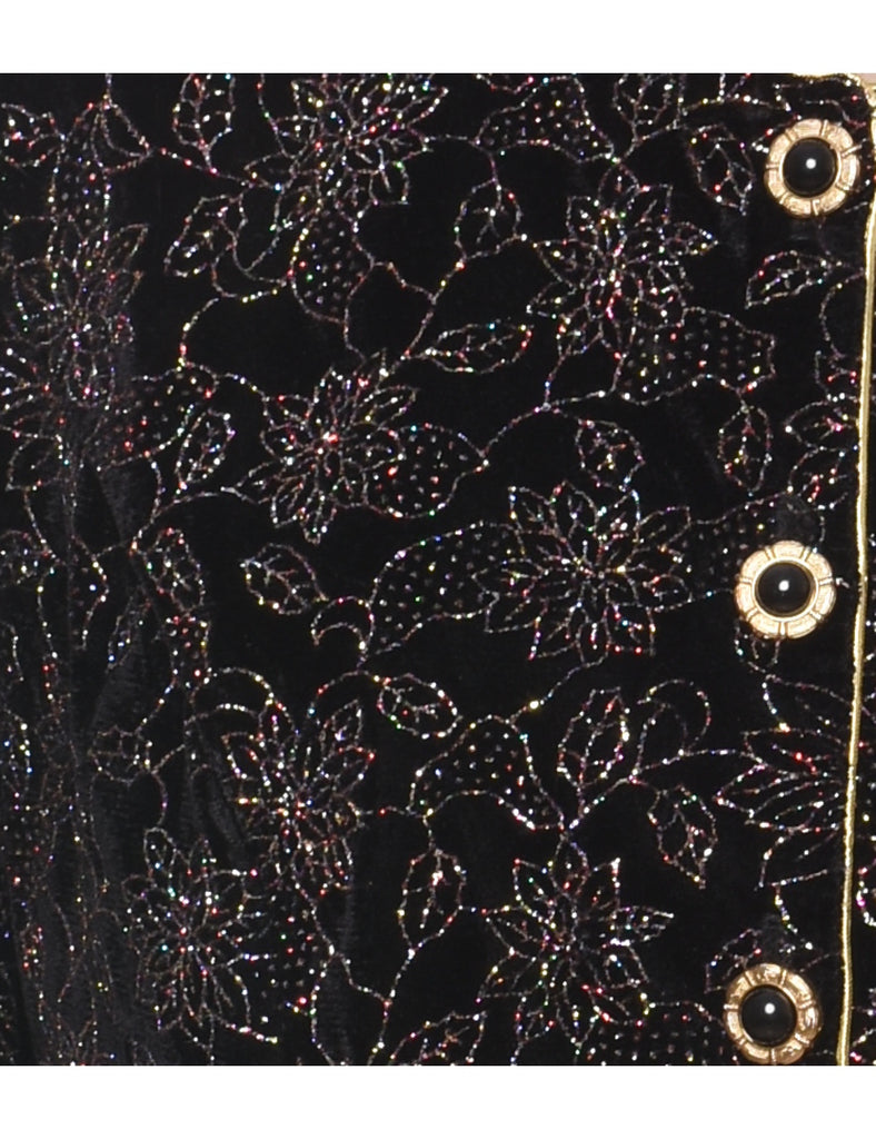 Floral Pattern Evening Jacket - M