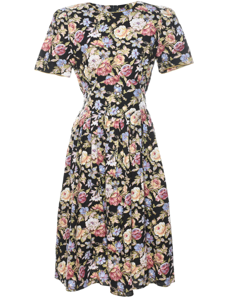 Women's Floral Print Dress Multicoloured, M Beyond Retro E00895145